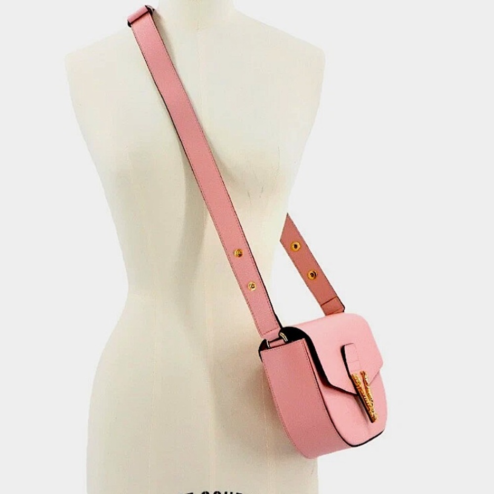Pink🔥Versace Saddle bag Crossbody Shoulder bag satchel purse La Medusa bag - Picture 3 of 16